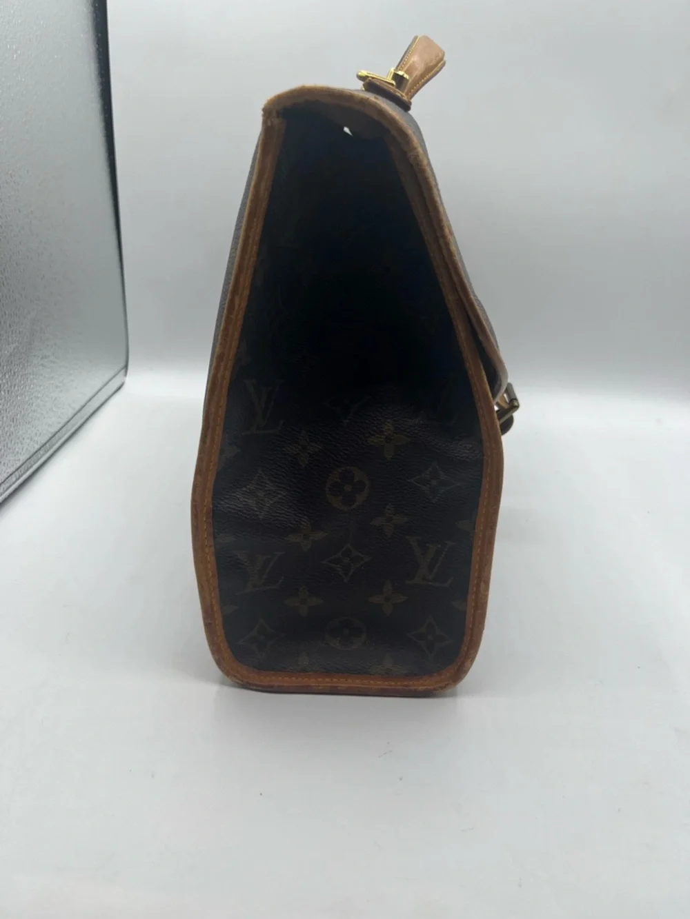 Louis Vuitton Monogram Canvas Top Handle Briefcase in Brown and Tan - Picture 3 of 14